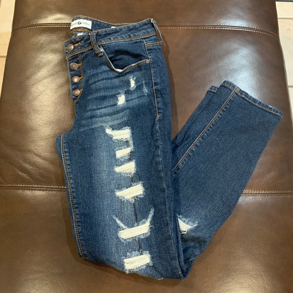 Ripped dark wash jeans